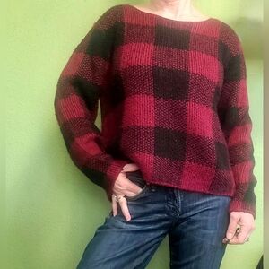 Gap Buffalo Plaid Women's Sweater Sz XL Oversized